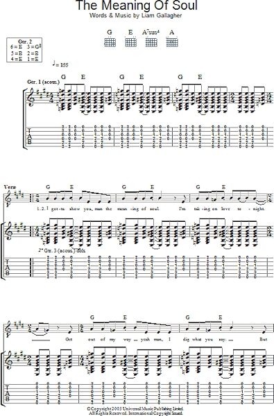 The Meaning Of Soul - Guitar TAB, New, Main