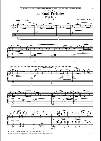 Prelude IV (Sierra) (from Rock Preludes) - Piano Solo, New, Main