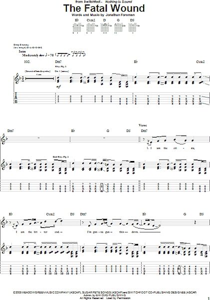 The Fatal Wound - Guitar TAB, New, Main