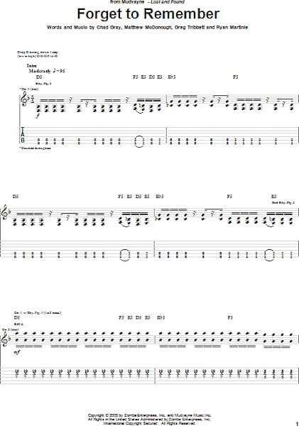 Forget To Remember - Guitar TAB, New, Main