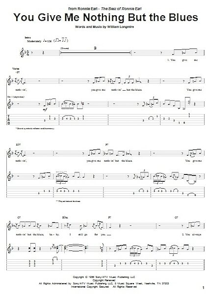 You Give Me Nothing But The Blues - Guitar TAB, New, Main