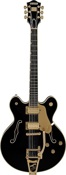 Gretsch Professional Collection Broadkaster LX Center Block Semi-hollowbody Electric Guitar (with Case), Black, Action Position Back