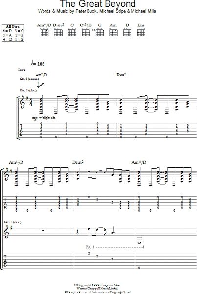 The Great Beyond - Guitar TAB, New, Main
