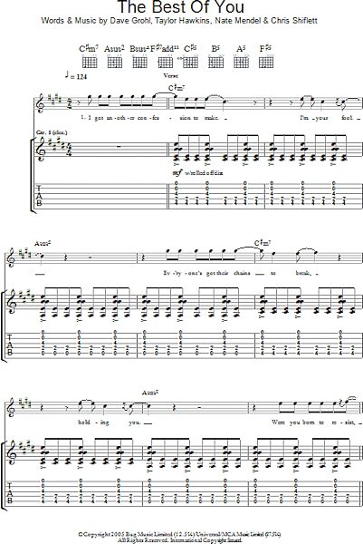 Best Of You - Guitar TAB, New, Main