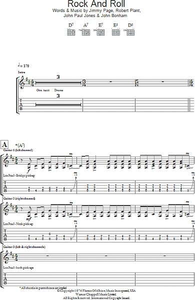 Rock And Roll - Guitar TAB, New, Main