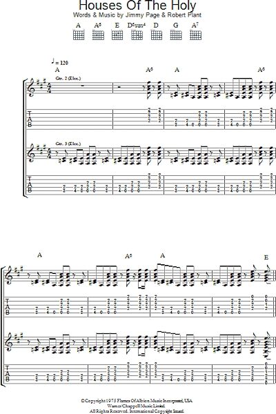 Houses Of The Holy - Guitar TAB, New, Main