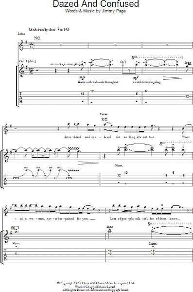 Dazed And Confused - Guitar TAB, New, Main