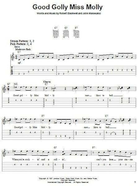 Good Golly Miss Molly - Easy Guitar with TAB, New, Main