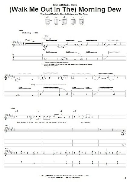 (Walk Me Out In The) Morning Dew - Guitar TAB, New, Main
