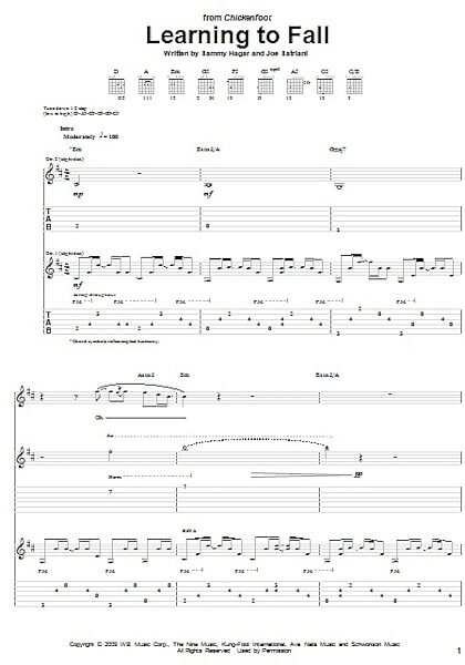 Learning To Fall - Guitar TAB, New, Main