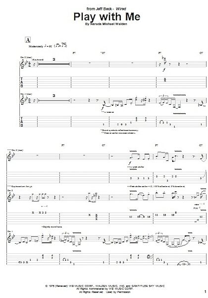 Play With Me - Guitar TAB, New, Main