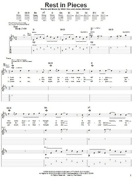 Rest In Pieces - Guitar TAB, New, Main