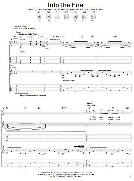 Into The Fire - Guitar TAB, New, Main