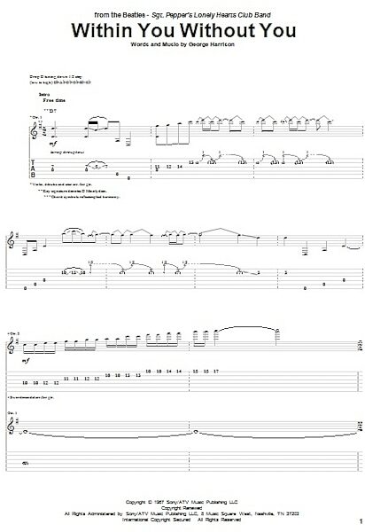 Within You Without You - Guitar TAB, New, Main