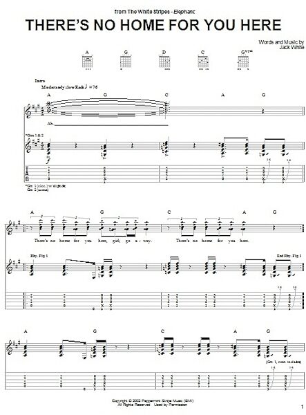 There's No Home For You Here - Guitar TAB, New, Main