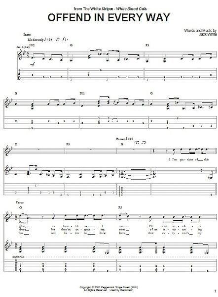 Offend In Every Way - Guitar TAB, New, Main