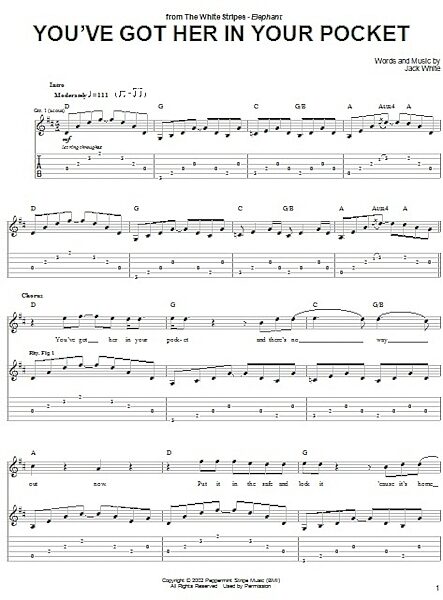 You've Got Her In Your Pocket - Guitar TAB, New, Main