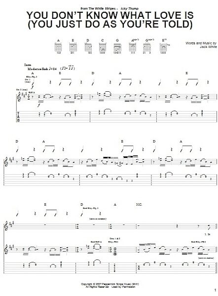 You Don't Know What Love Is (You Just Do As You're Told) - Guitar TAB, New, Main
