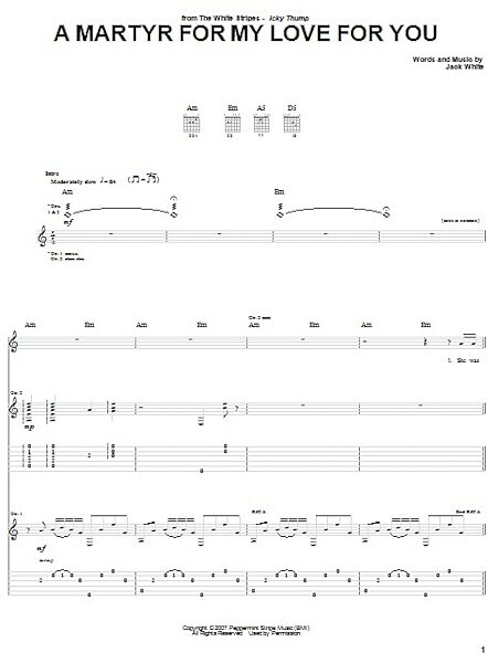 A Martyr For My Love For You - Guitar TAB, New, Main