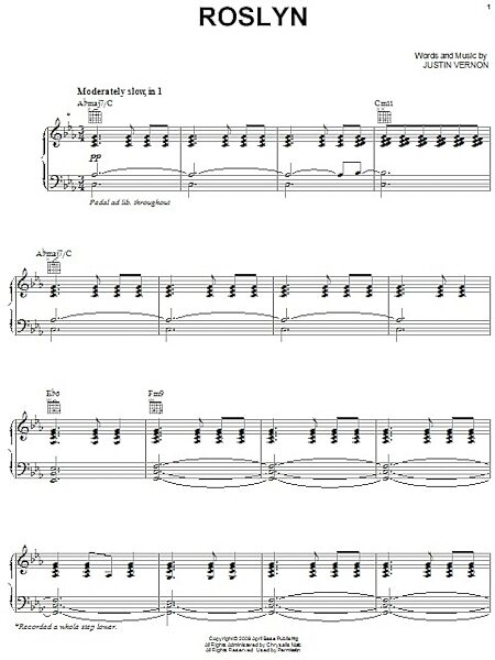 Rosyln - Piano/Vocal/Guitar, New, Main