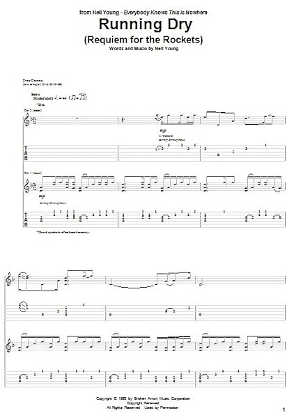 Running Dry (Requiem For The Rockets) - Guitar TAB, New, Main
