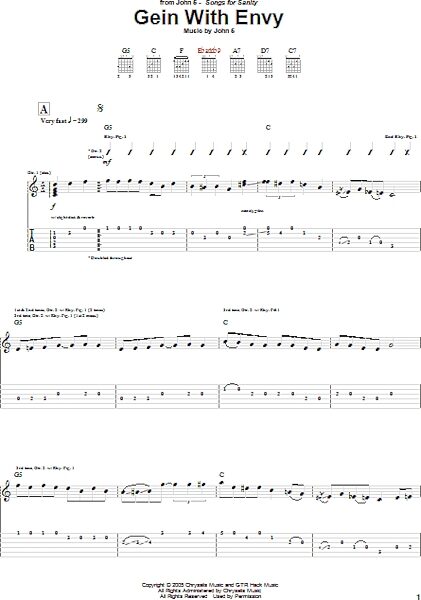 Gein With Envy - Guitar TAB, New, Main