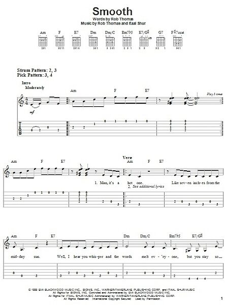 Smooth - Easy Guitar with TAB, New, Main