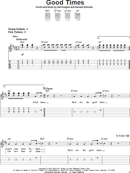 Good Times - Easy Guitar with TAB, New, Main