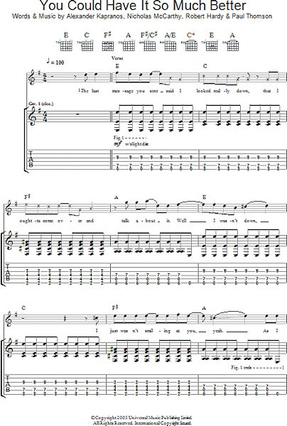 You Could Have It So Much Better - Guitar TAB, New, Main