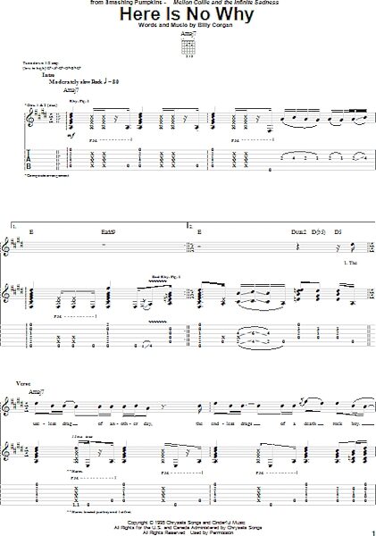 Here Is No Why - Guitar TAB, New, Main
