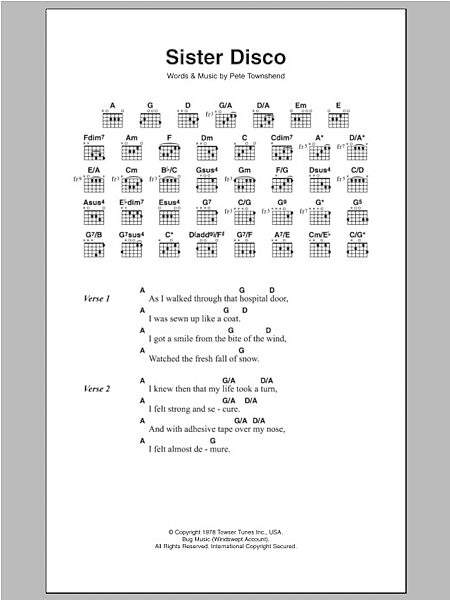 Sister Disco - Guitar Chords/Lyrics, Main