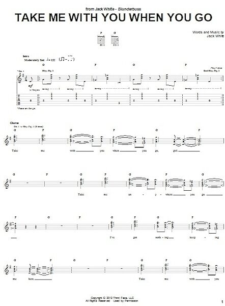 Take Me With You When You Go - Guitar TAB, New, Main