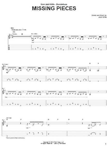 Missing Pieces - Guitar TAB, New, Main