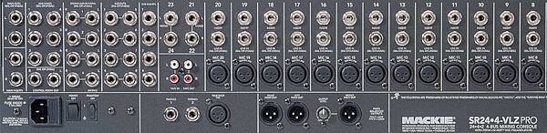 Mackie SR24.4 VLZ Pro 24-Channel Mixer, Rear