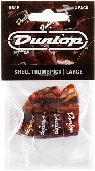 Dunlop 900 Guitar Thumbpicks, Shell, Large, 9023P, 4-Pack, Main