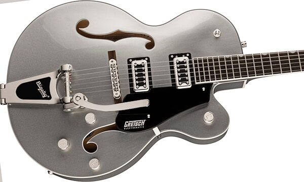 Gretsch G5420T Electromatic Hollowbody Electric Guitar, Airline Silver, Open Box (Good), Action Position Side