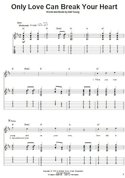 Only Love Can Break Your Heart - Guitar Tab Play-Along, New, Main
