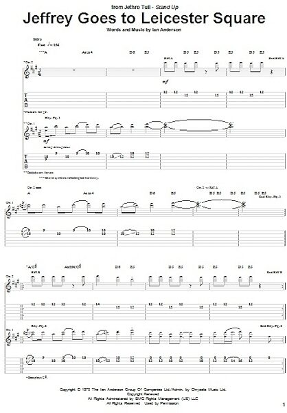 Jeffrey Goes To Leicester Square - Guitar TAB, New, Main
