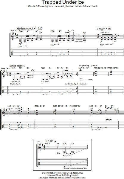 Trapped Under Ice - Guitar TAB, New, Main