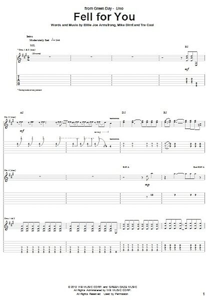 Fell For You - Guitar TAB, New, Main