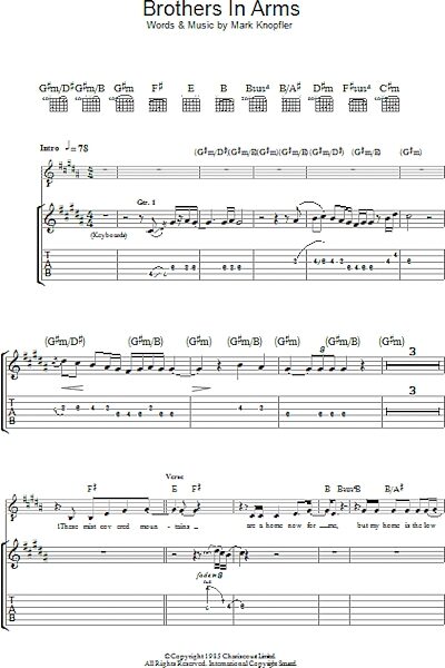 Brothers In Arms - Guitar TAB, New, Main