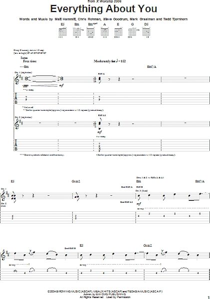 Everything About You - Guitar TAB, New, Main