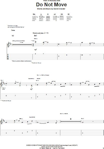Do Not Move - Guitar TAB, New, Main
