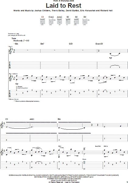 Laid To Rest - Guitar TAB, New, Main