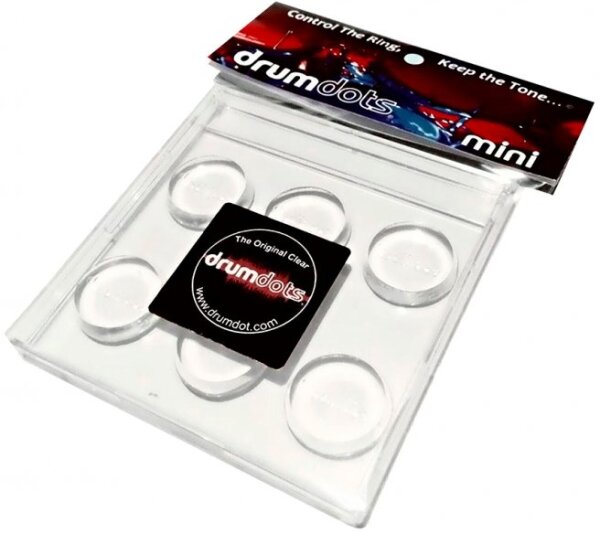 Drum Dots Drum Dampening Mini, Clear, 6-Pack, Action Position Back