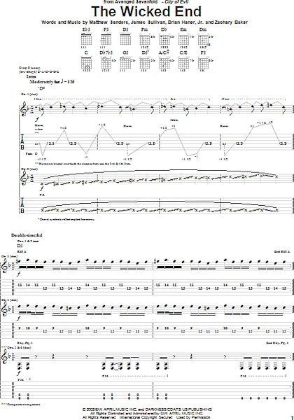 The Wicked End - Guitar TAB, New, Main