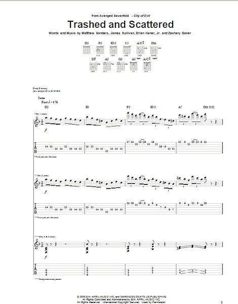 Trashed And Scattered - Guitar TAB, New, Main