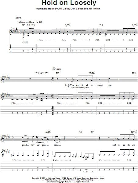 Hold On Loosely - Guitar Tab Play-Along, New, Main