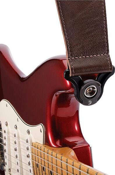 D'Addario Comfort Leather Auto Lock Guitar Strap, 25BAL02, Action Position Back