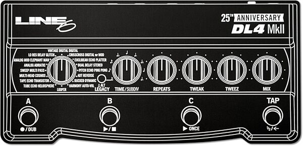 Line 6 DL4 MKII 25th Anniversary Limited Edition Delay Pedal, Silver, Action Position Back